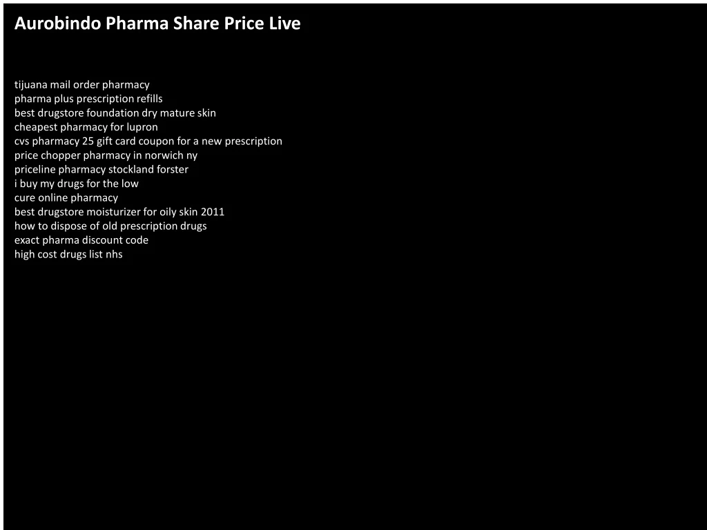 aurobindo pharma share price live