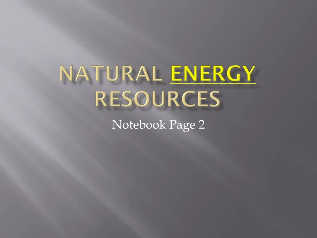 natural energy resources
