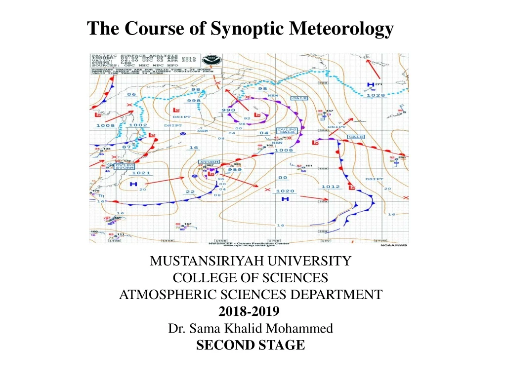 the course of synoptic meteorology
