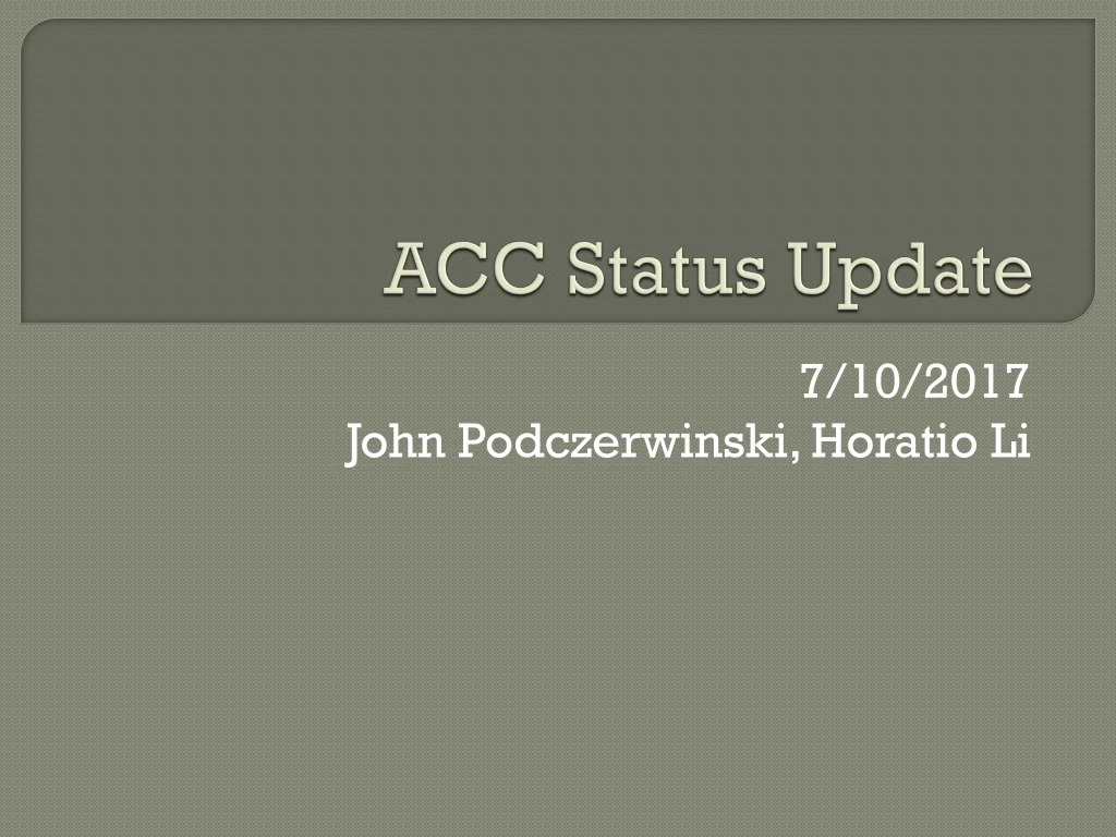 acc status update