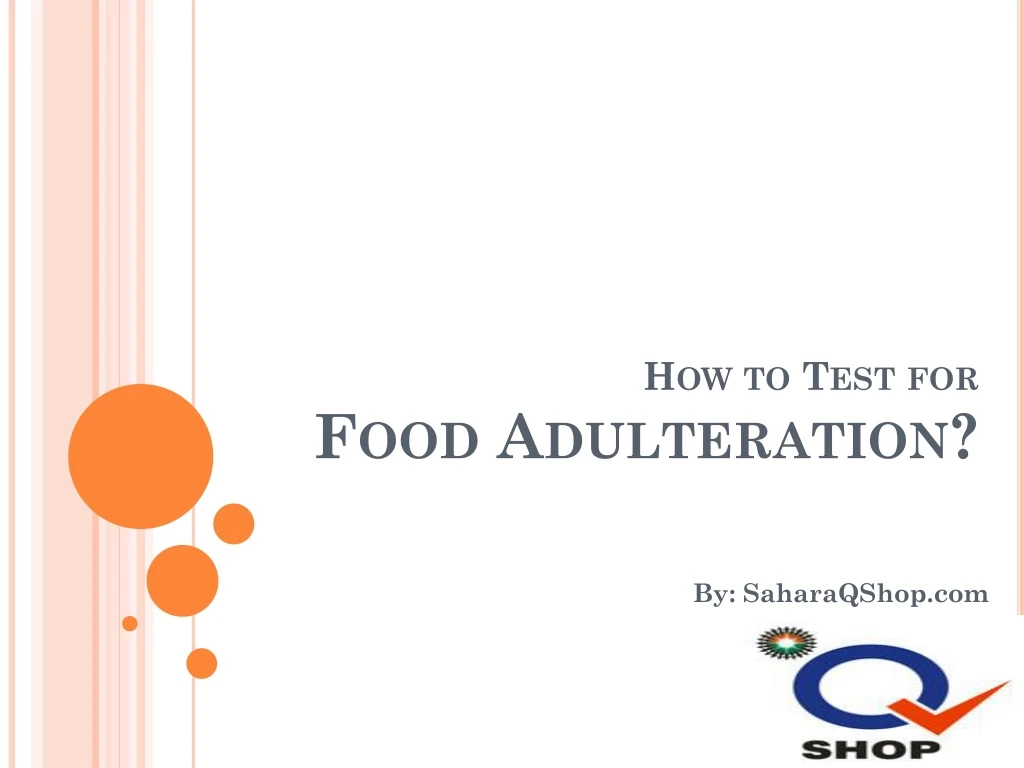 how to test for food adulteration