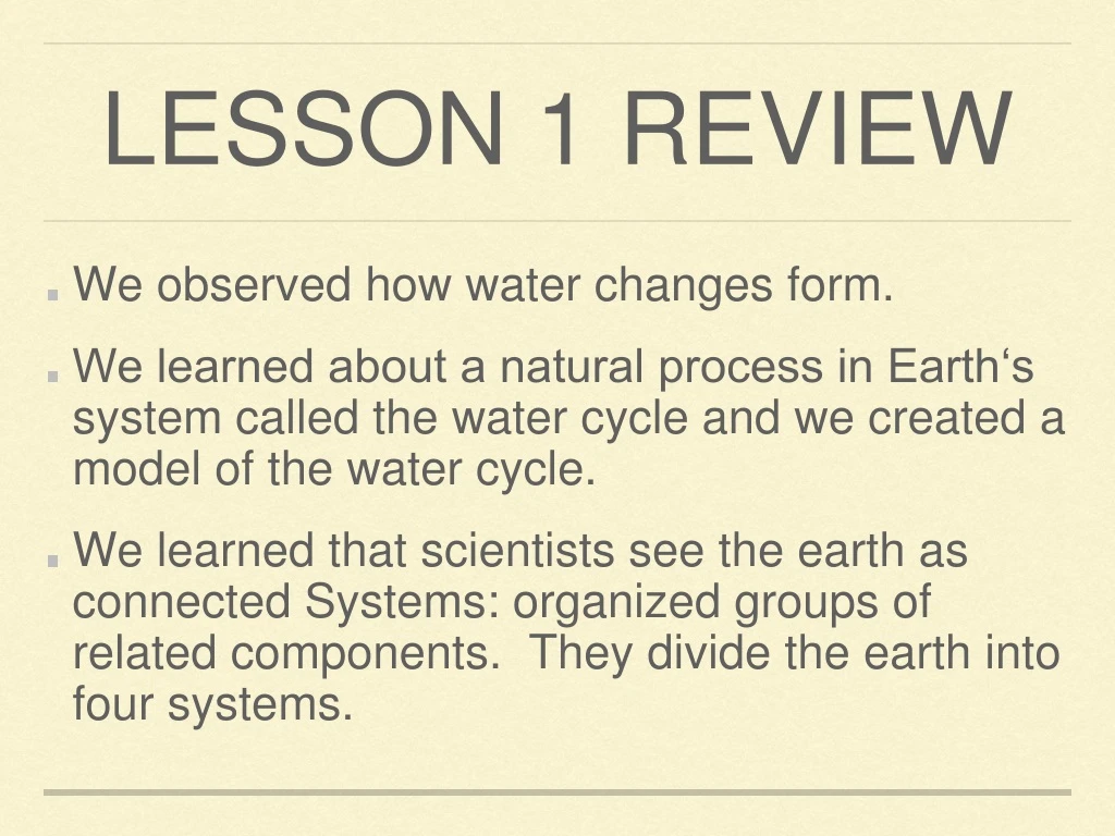 lesson 1 review