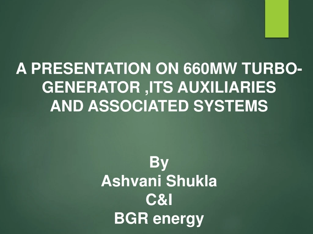 a presentation on 660mw turbo generator