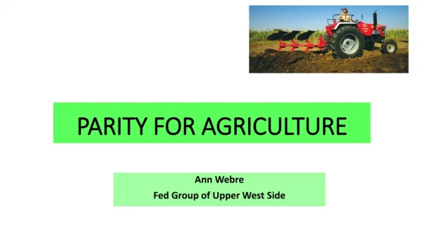 PARITY FOR AGRICULTURE