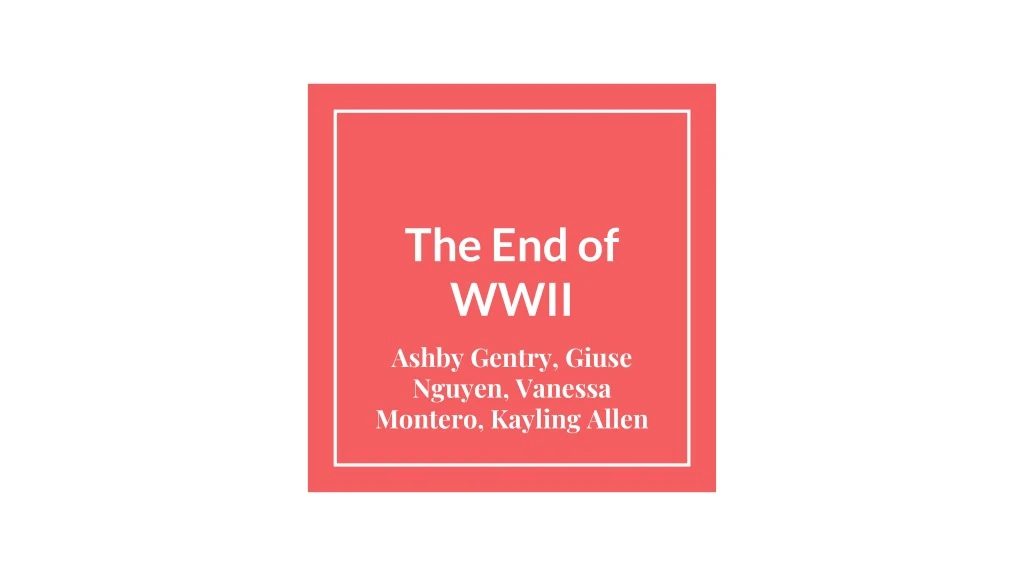 the end of wwii
