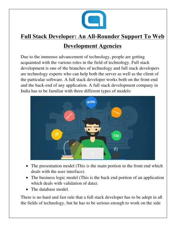 full stack developer an all rounder support