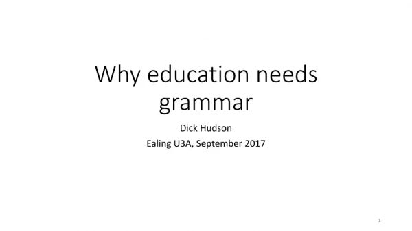 Why education needs grammar
