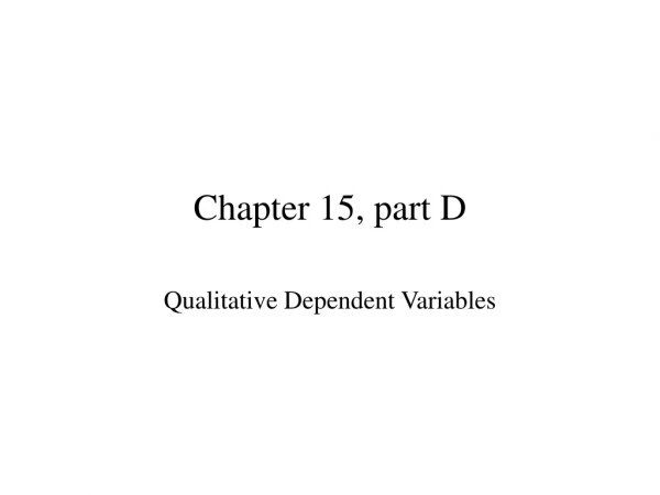 Chapter 15, part D