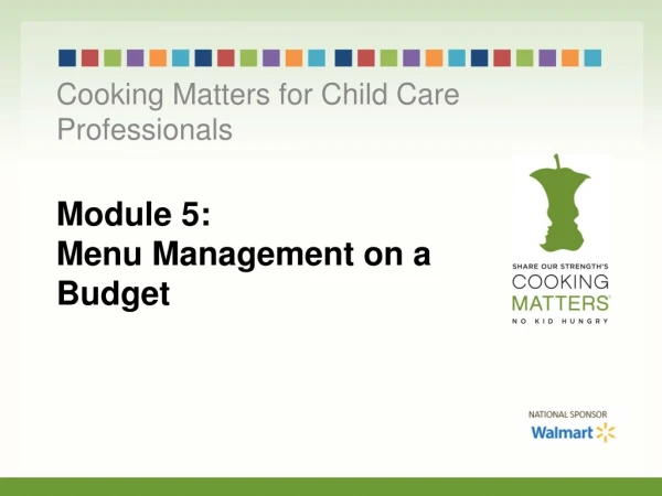 Module 5: Menu Management on a Budget