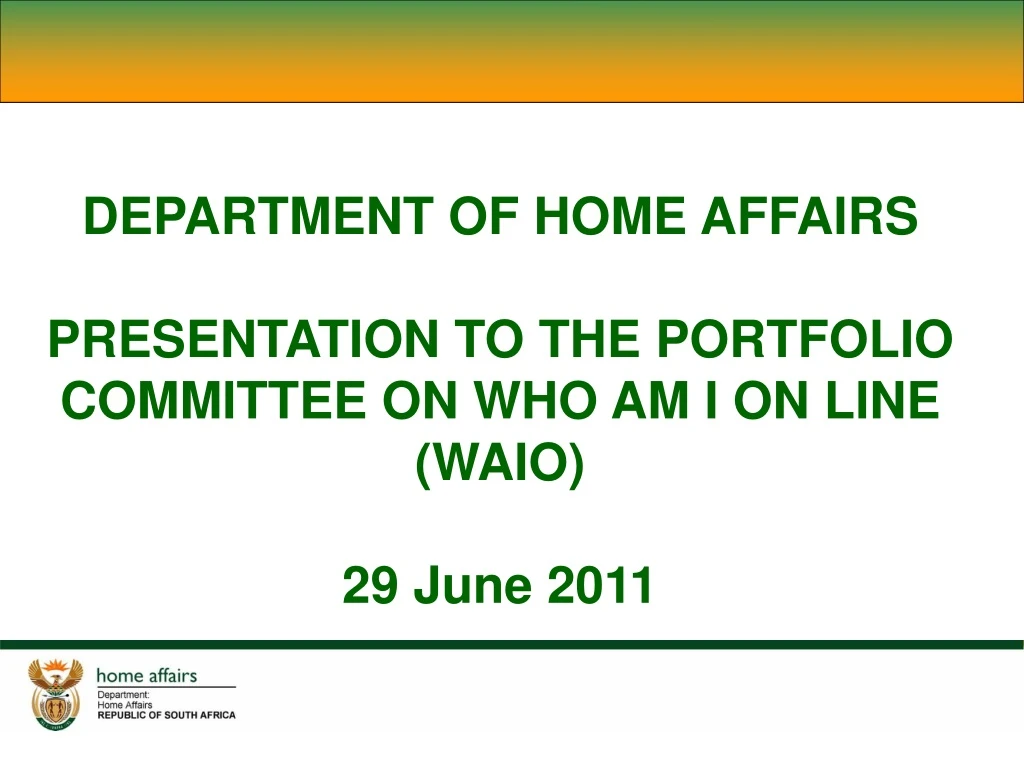 department of home affairs presentation