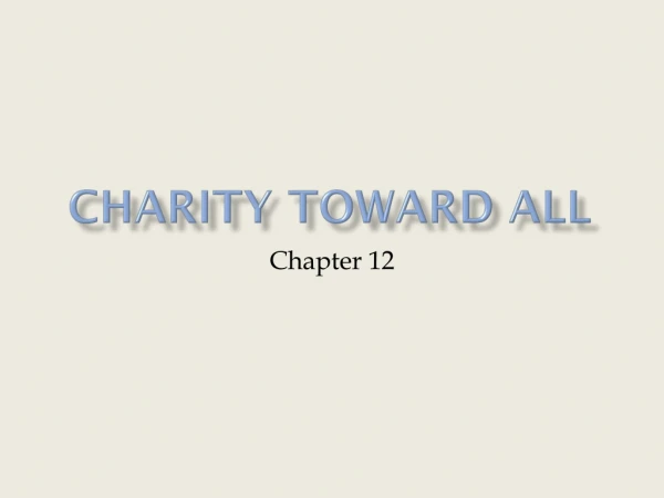 Charity Toward All