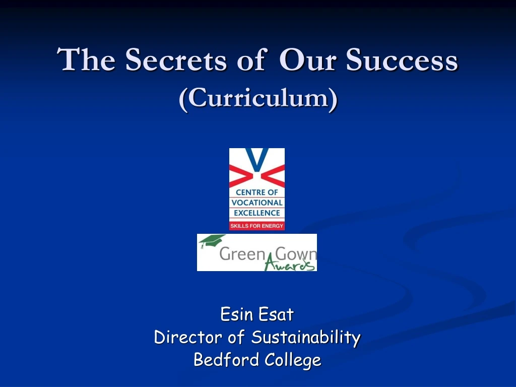 the secrets of our success curriculum