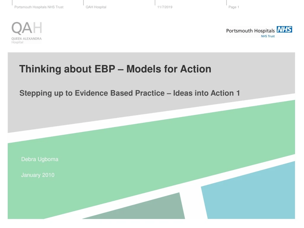 thinking about ebp models for action