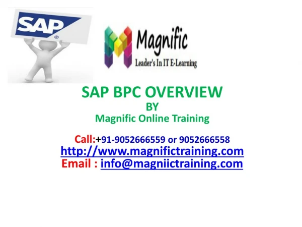 SAP BPC OVERVIEW BY Magnific Online Training