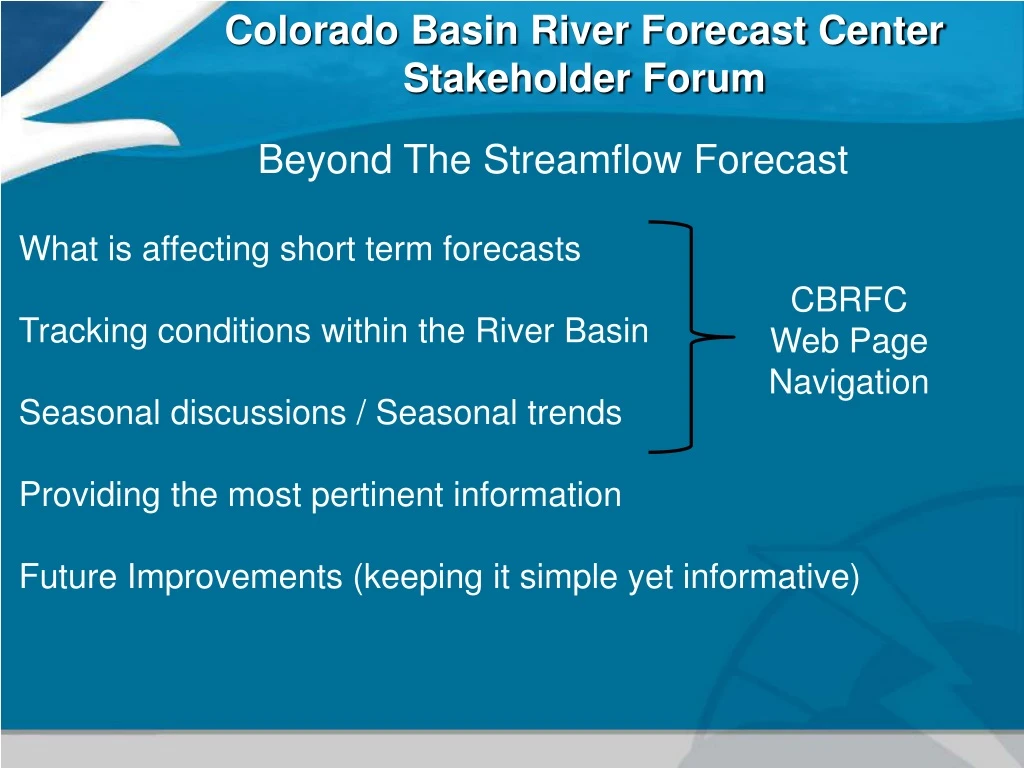 colorado basin river forecast center stakeholder