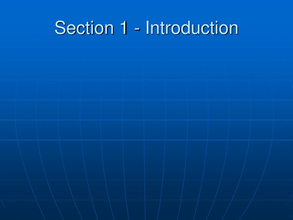 section 1 introduction