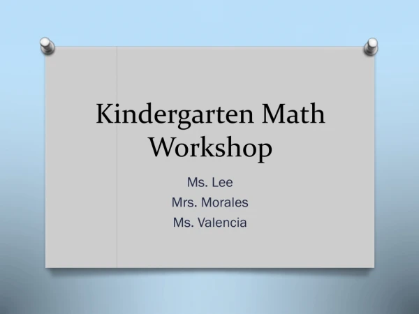 Kindergarten Math Workshop