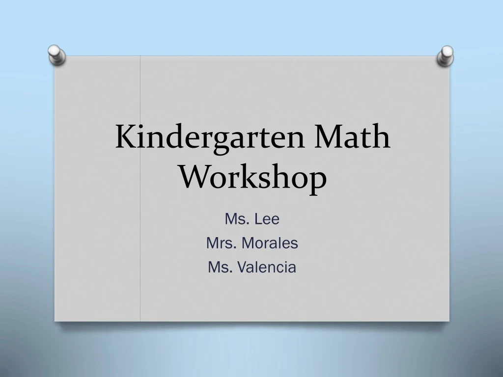 kindergarten math workshop
