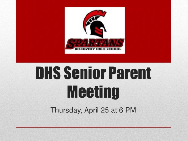 DHS Senior Parent Meeting