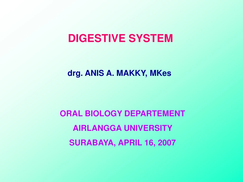 digestive system