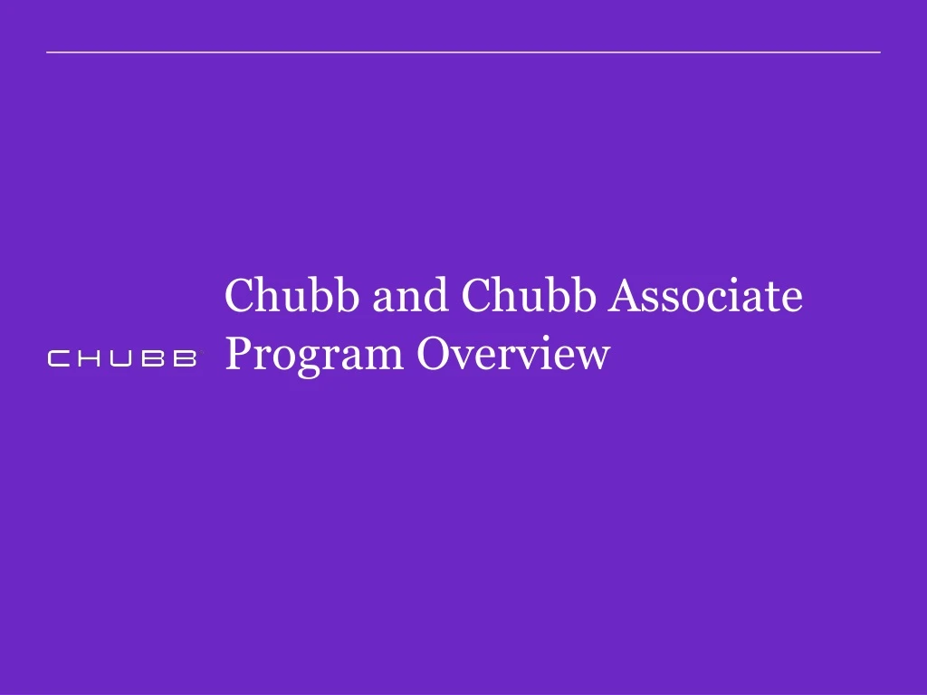 chubb and chubb associate program overview