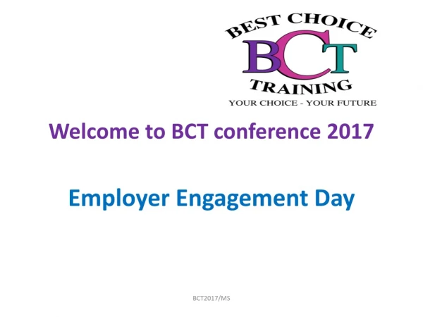 Welcome to BCT conference 2017