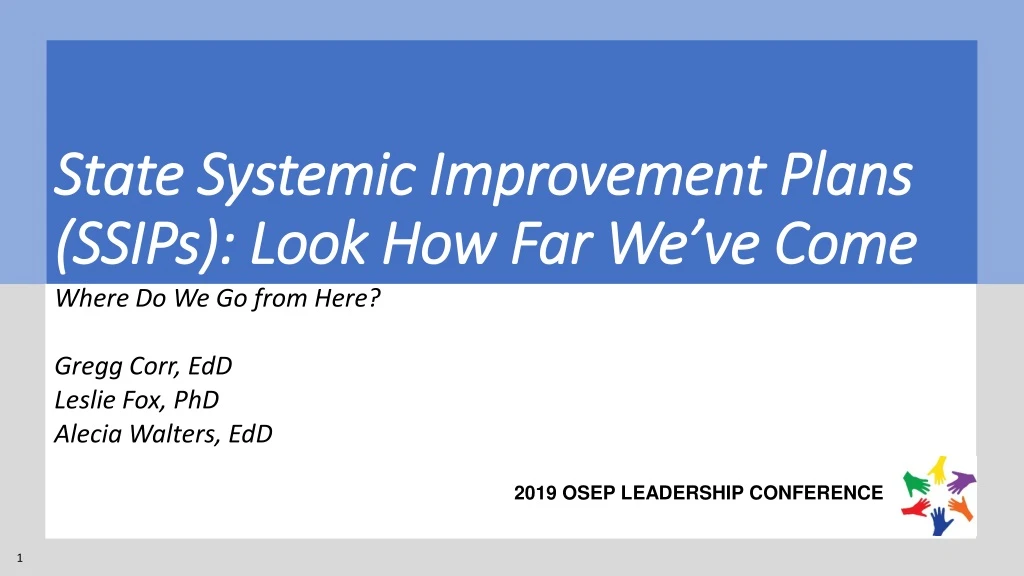 state systemic improvement plans ssips look how far we ve come