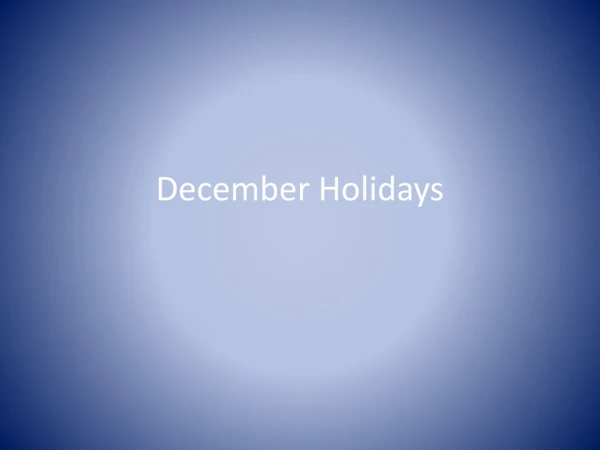 December Holidays