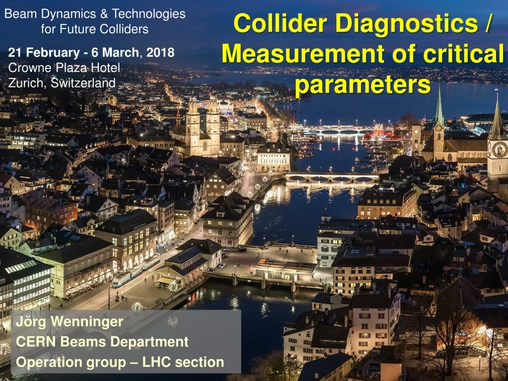 collider diagnostics measurement of critical parameters
