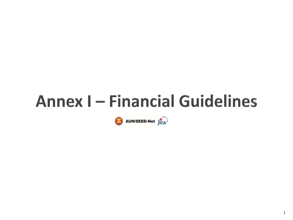 annex i financial guidelines
