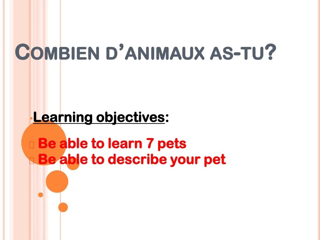 combien d animaux as tu