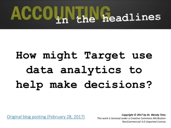 How might Target use data analytics to help make decisions?