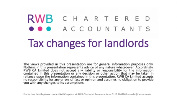 Tax changes for landlords