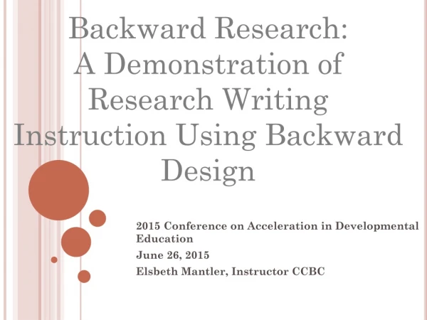 2015 Conference on Acceleration in Developmental Education June 26, 2015