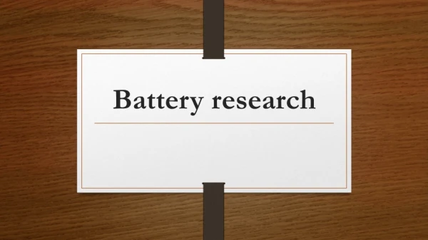 Battery research