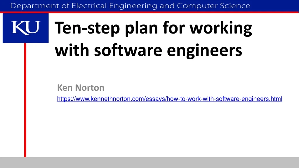 ten step plan for w orking w ith software engineers