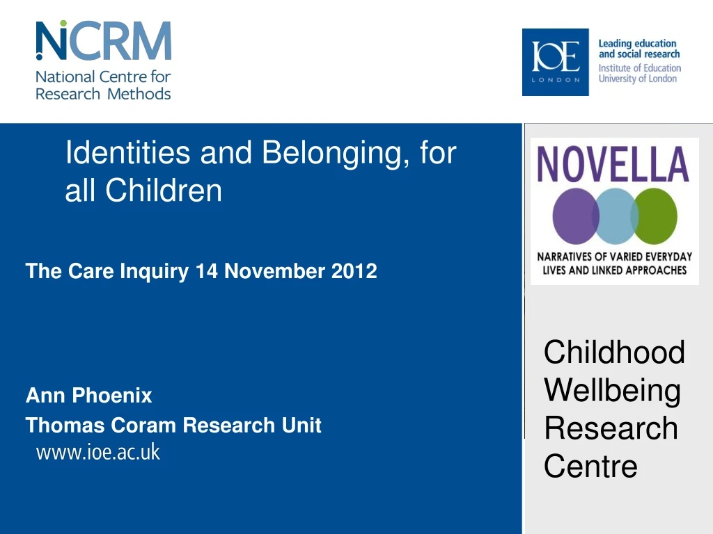 identities and belonging for all children