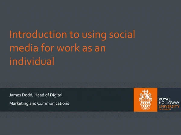 Introduction to using social media for work as an individual