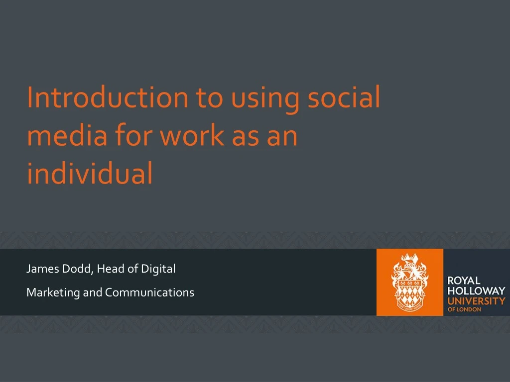 introduction to using social media for work as an individual