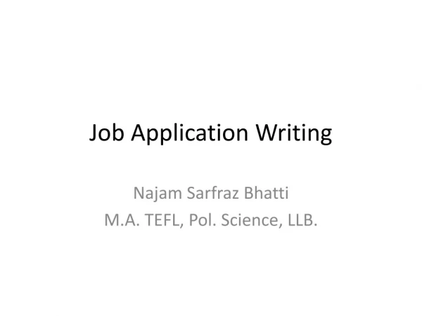 Job Application Writing