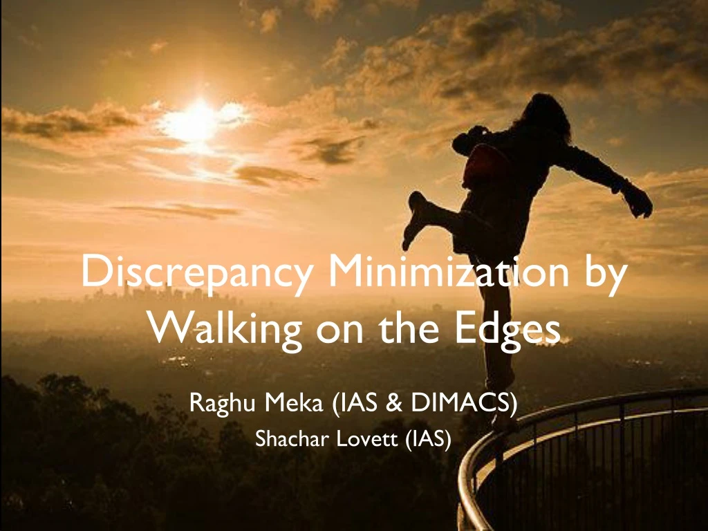 discrepancy minimization by walking on the edges