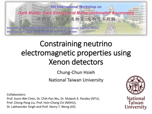 Constraining neutrino electromagnetic properties using Xenon detectors