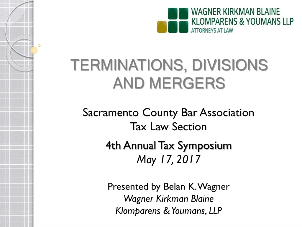 terminations divisions and mergers