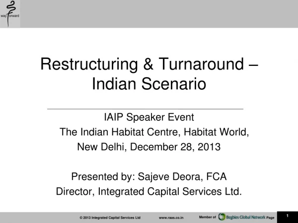 Restructuring &amp; Turnaround – Indian Scenario