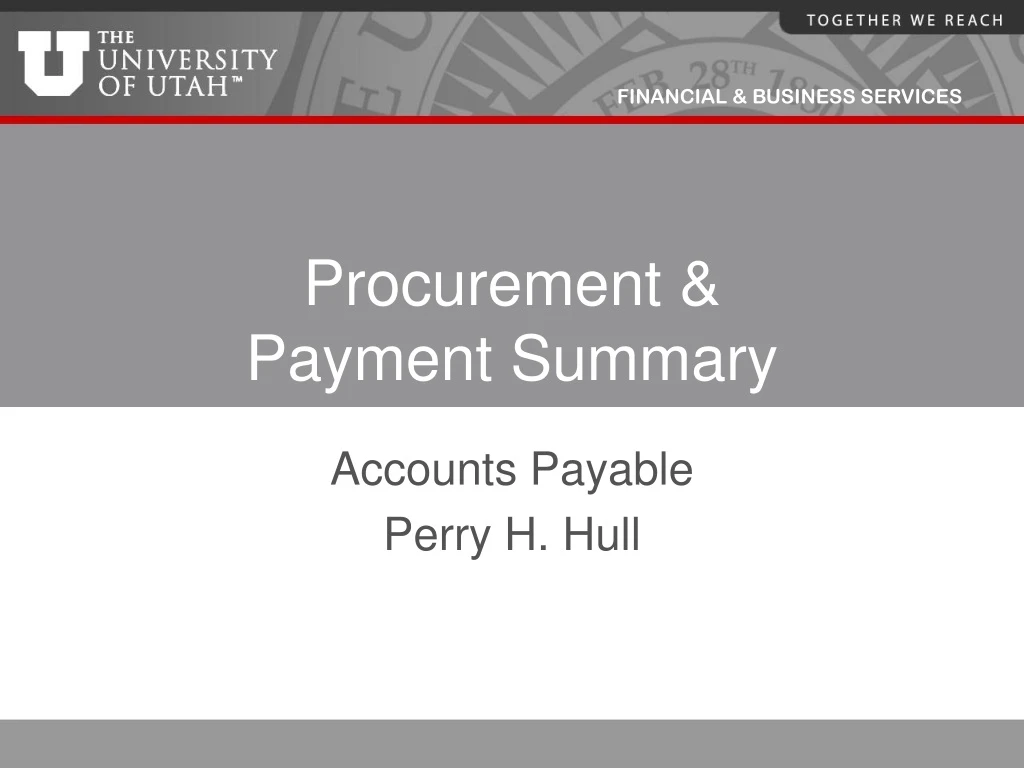 procurement payment summary