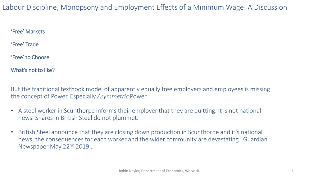 labour discipline monopsony and employment