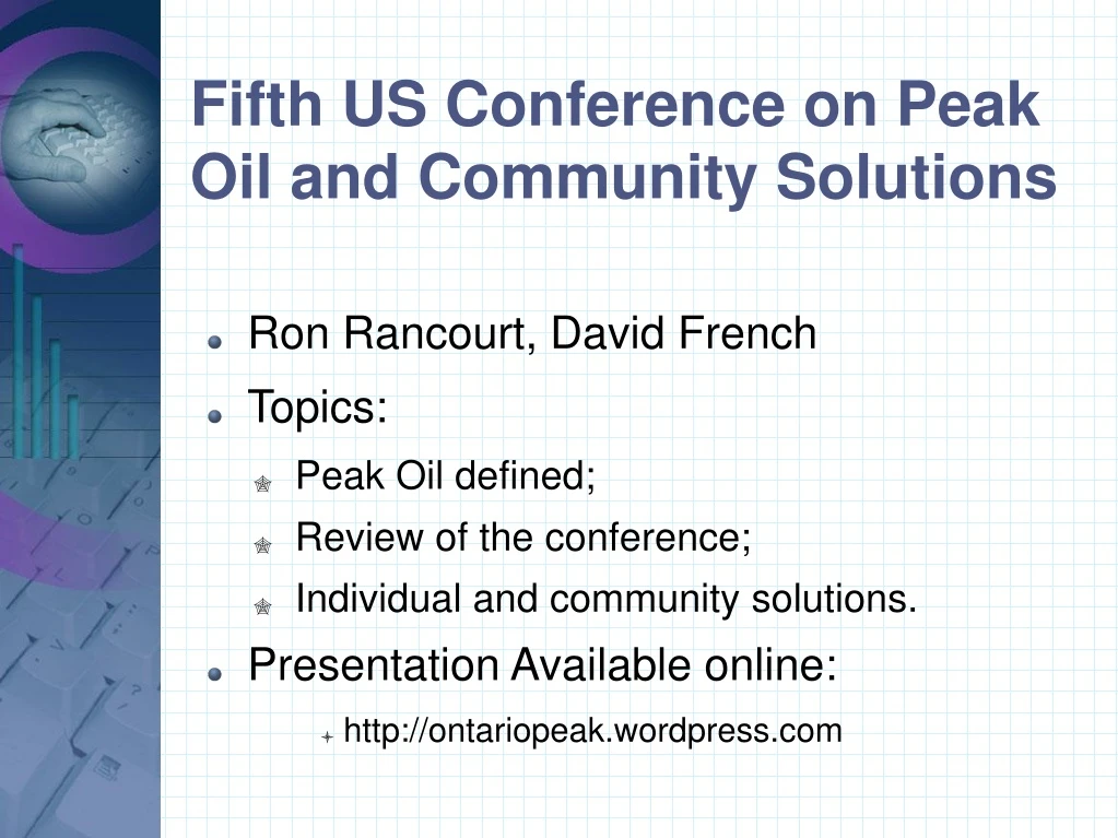 fifth us conference on peak oil and community