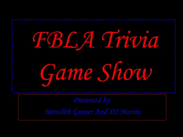 FBLA Trivia Game Show