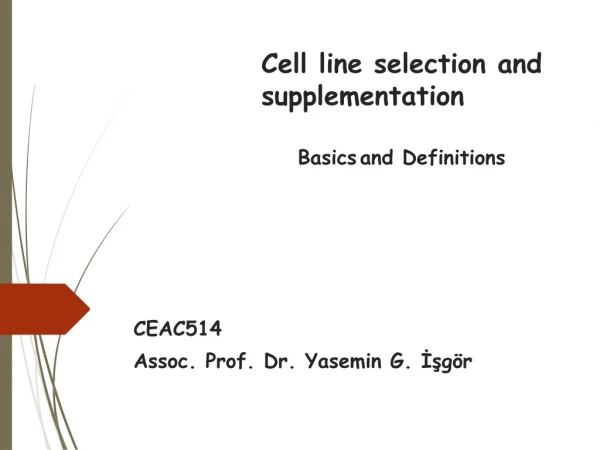 Cell line selection and supplementation