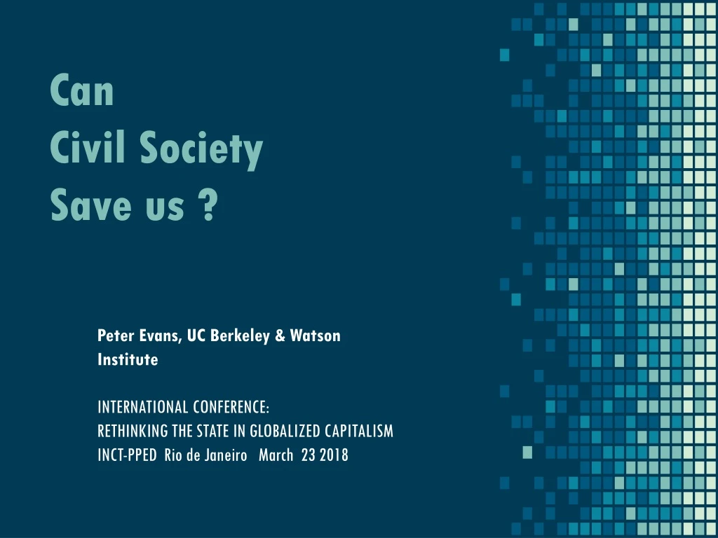 can civil society save us